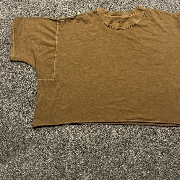 Free People FP Movement Tan Women's Top cropped boxy size large trendy - Picture 4 of 8